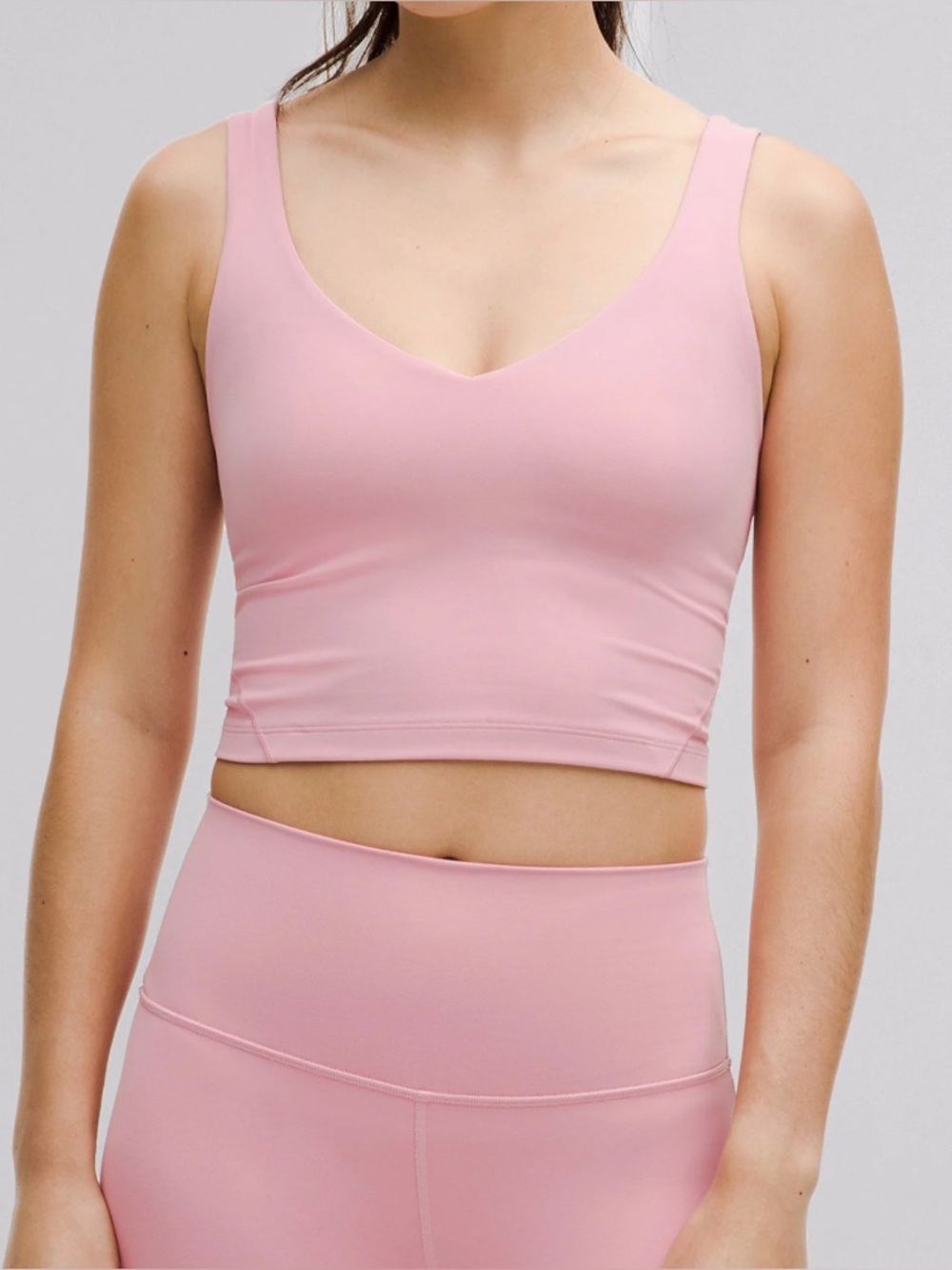 Women's Seamless V-Neck Longline Bralette - Pink